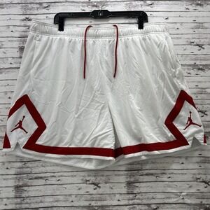 Jordan Nike Heritage Diamond Basketball Shorts Women's 2X White/Red DO5034-100